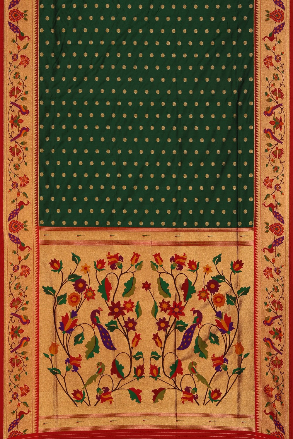 Image of Banarasi Katan Silk Green Saree