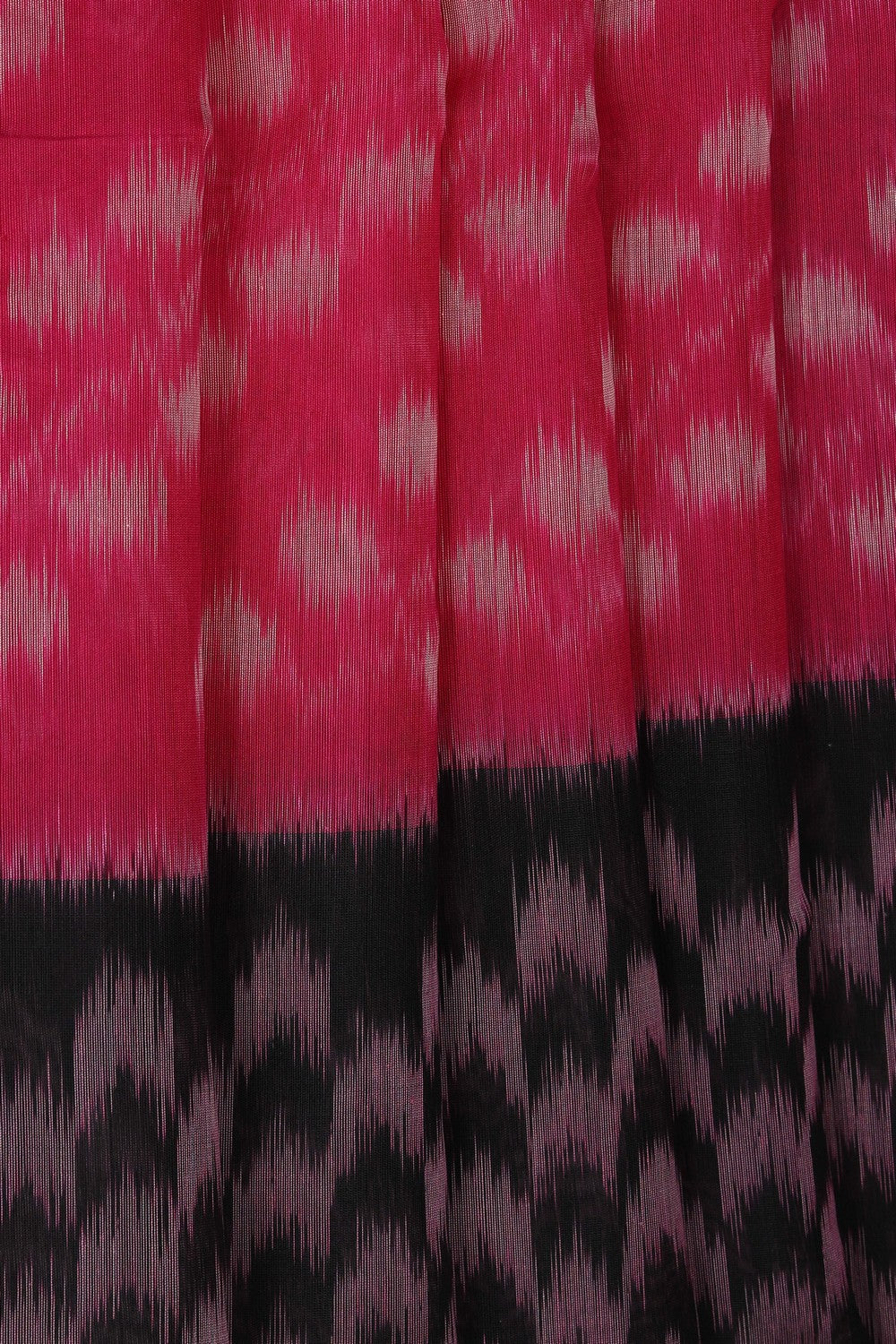Image of South Silk-Cotton Ikat Fusion Saree