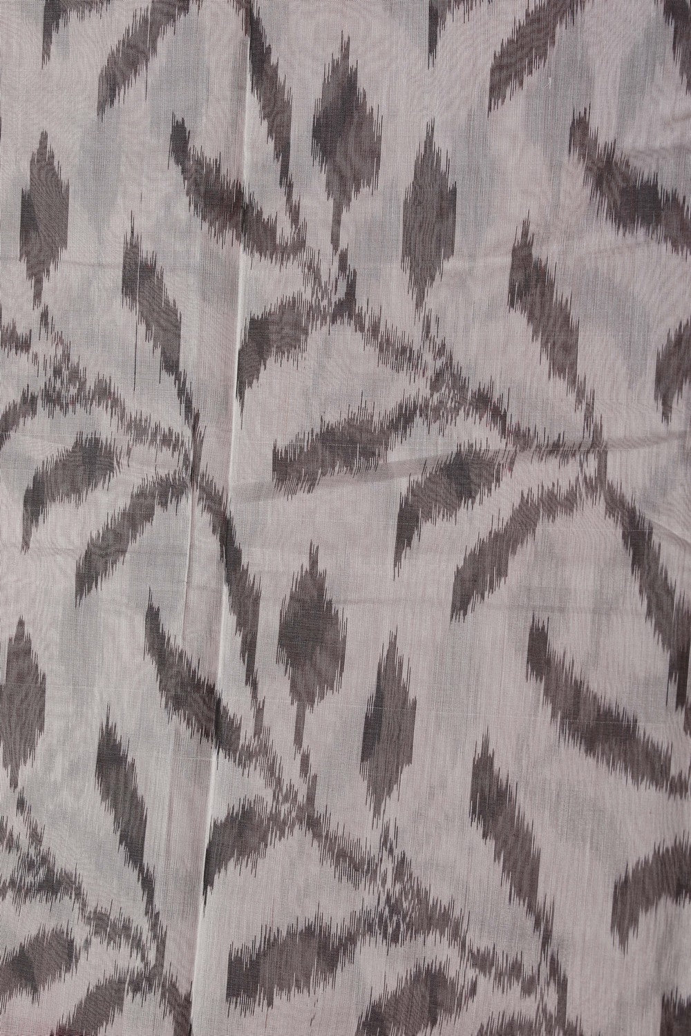 Ikat Cotton-Silk White Saree