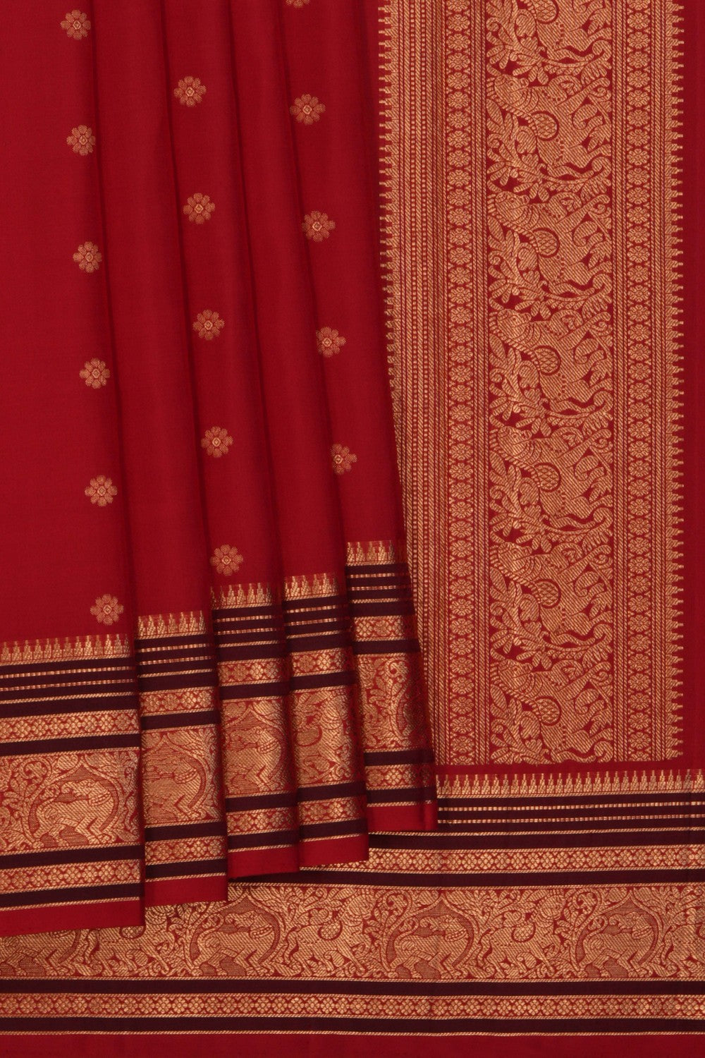 South Silk Red Saree