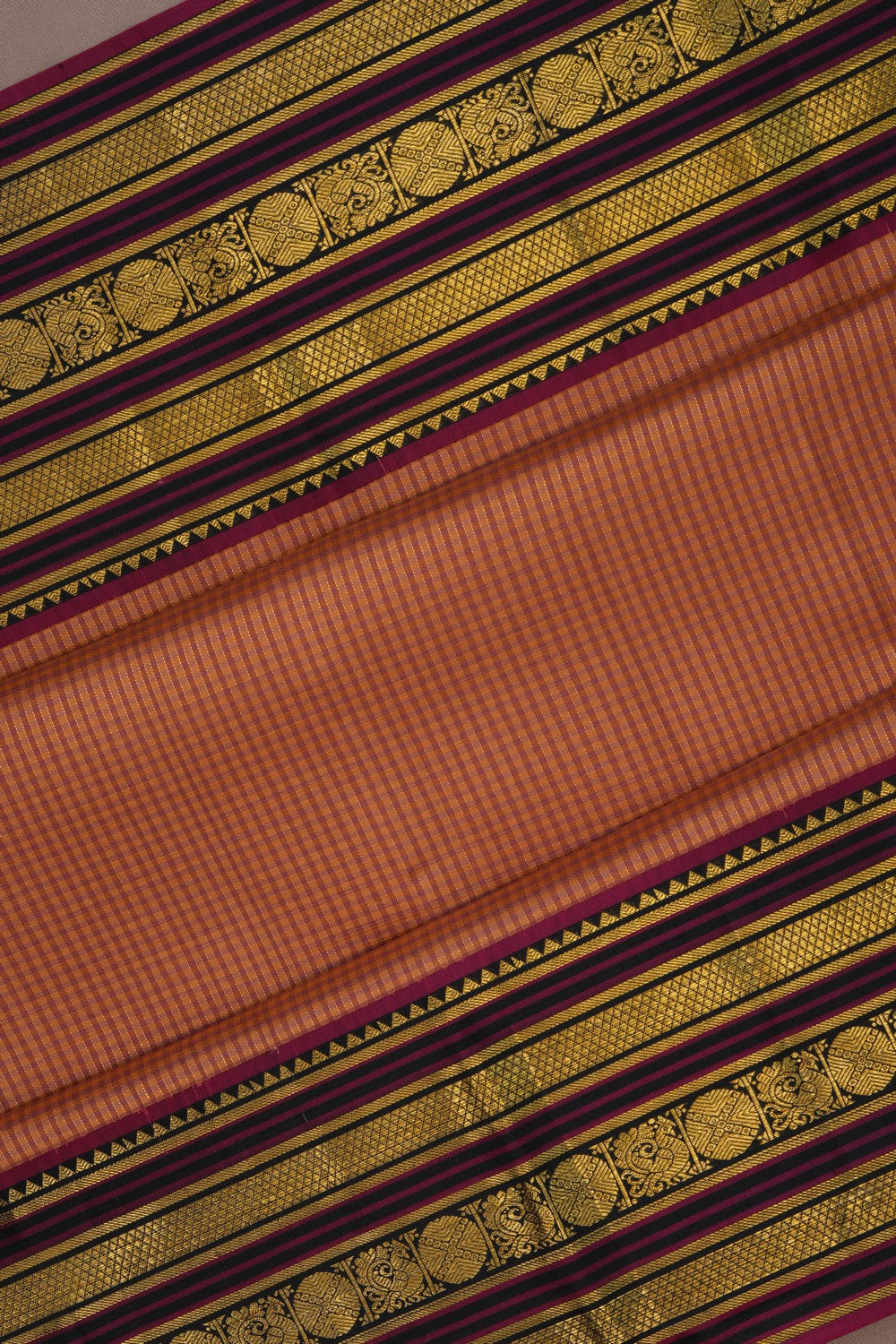 Image of Kanchipuram Silk Peach Saree