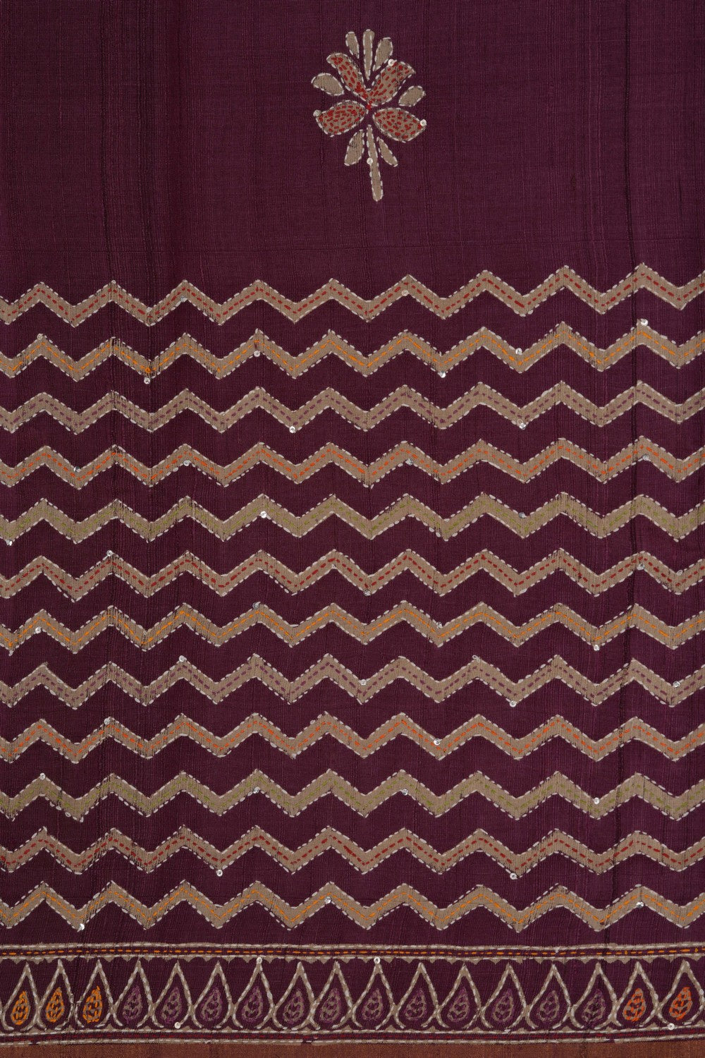 A Tussar Embroidery Saree