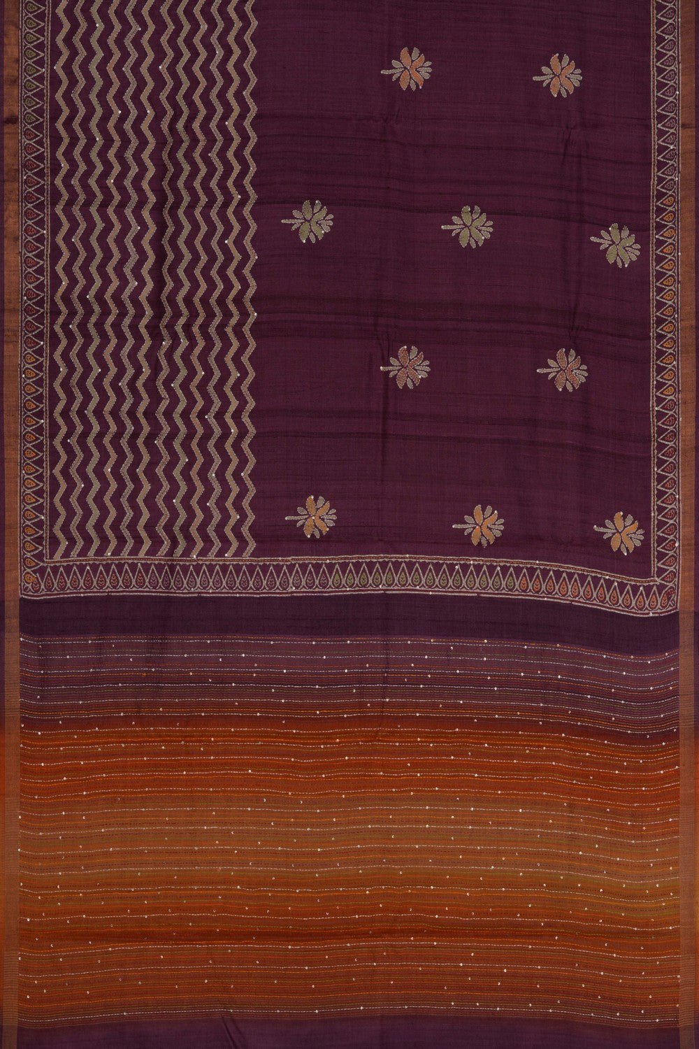 A Tussar Embroidery Saree