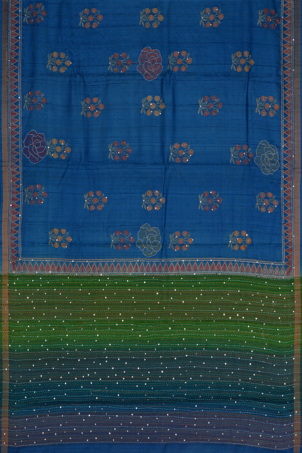 A Tussar Embroidery Saree