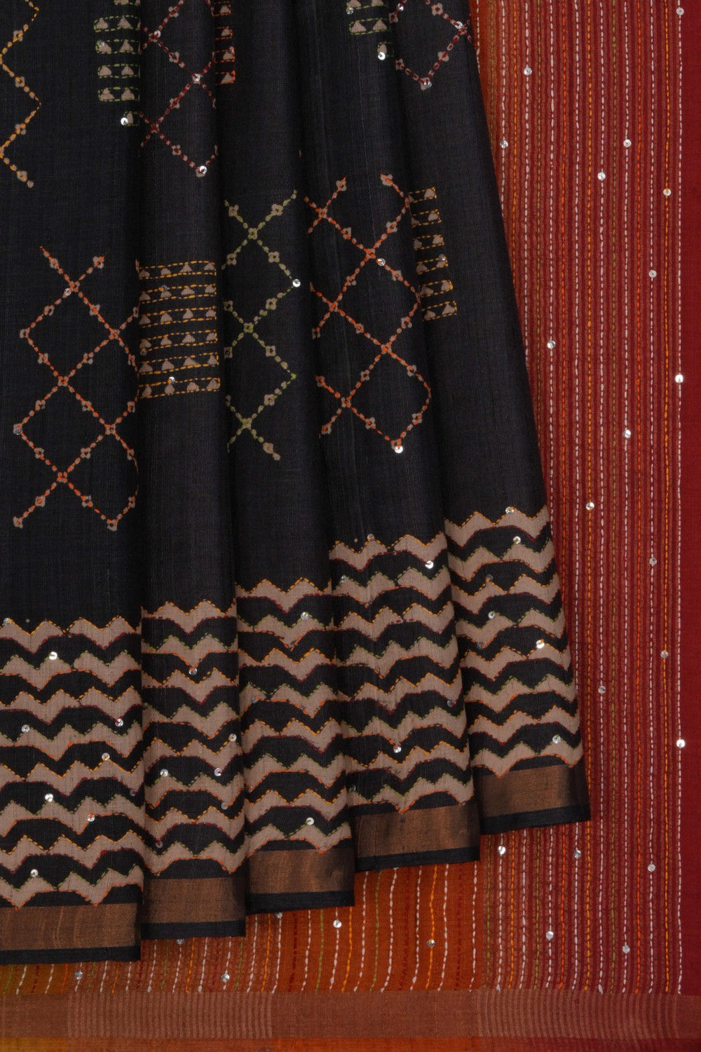 A Tussar Embroidery Saree