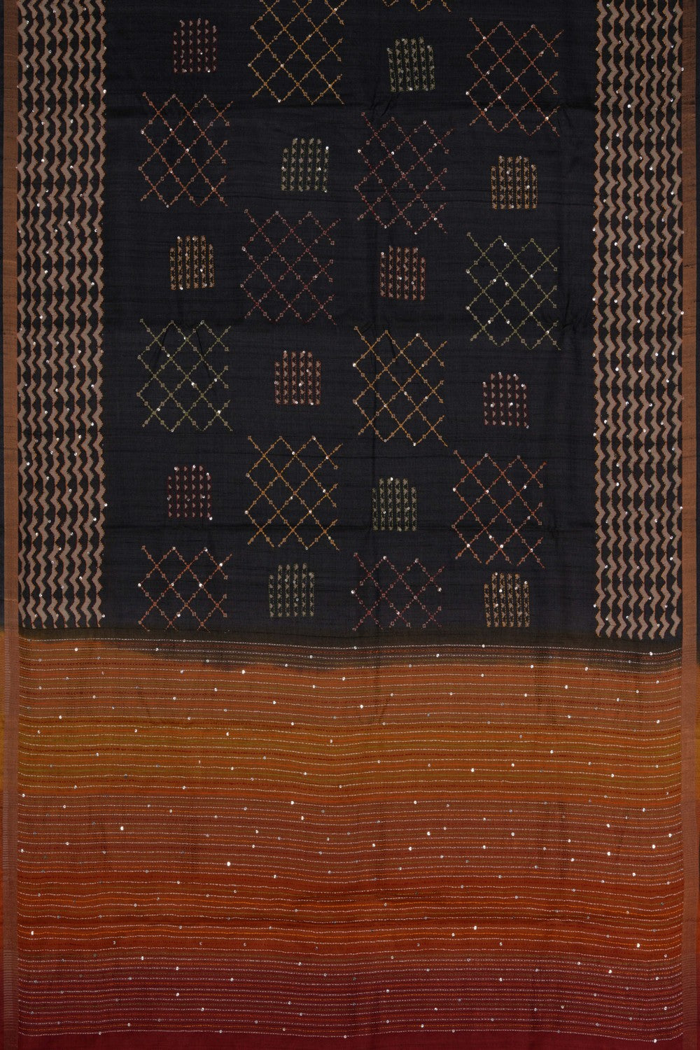 A Tussar Embroidery Saree