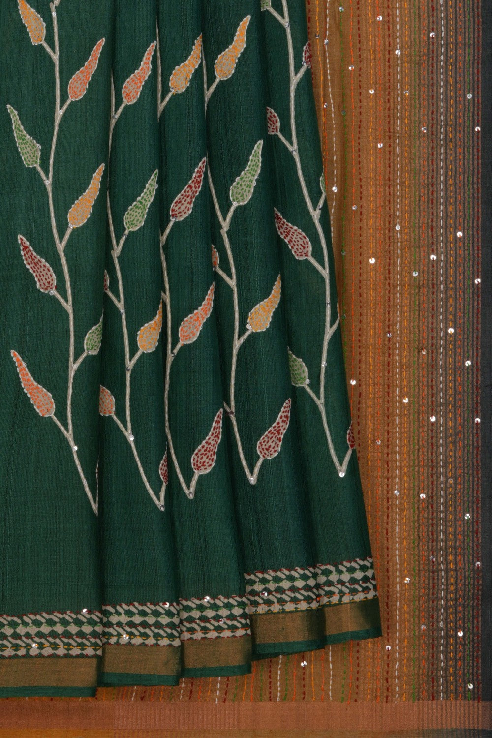A Tussar Embroidery Saree