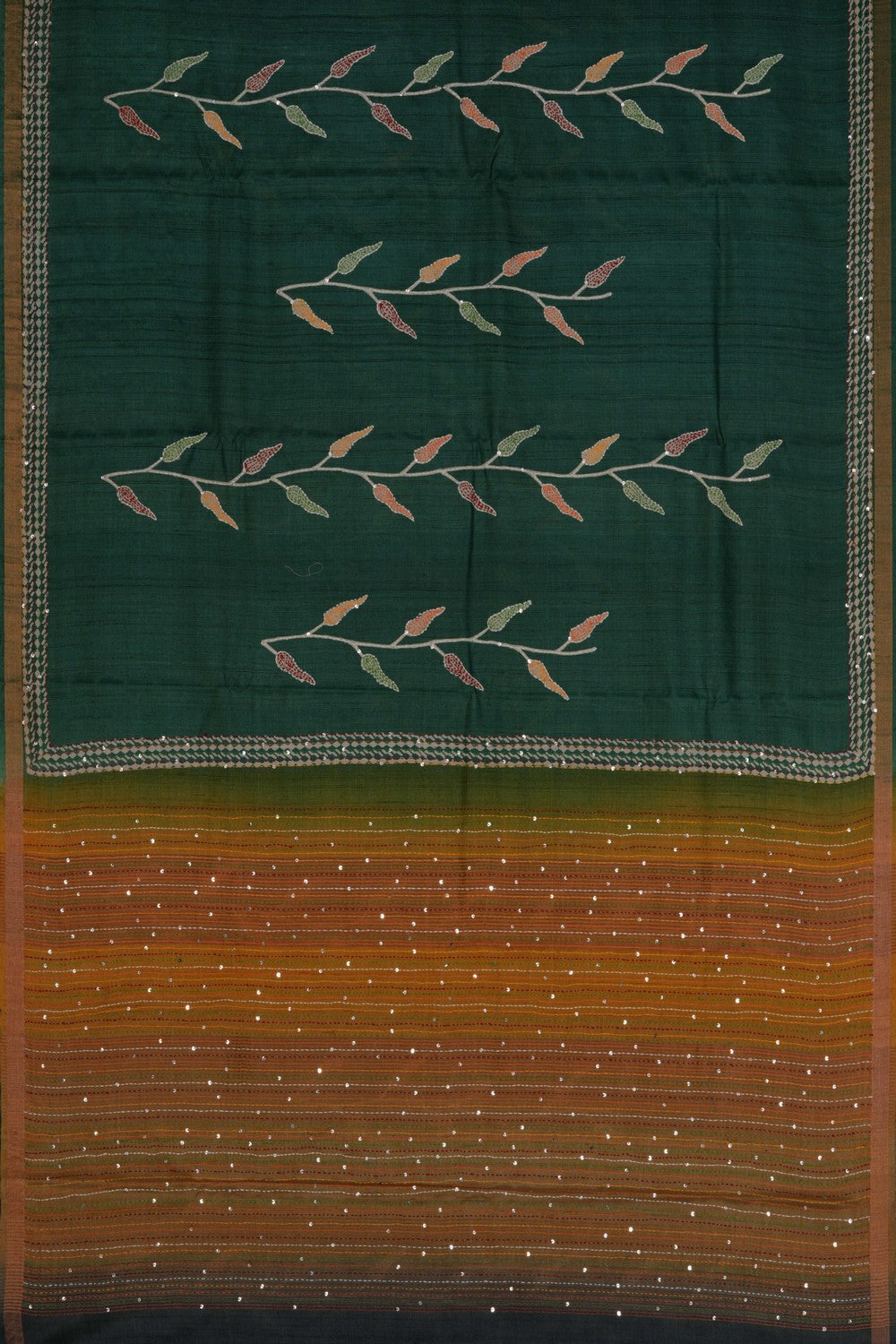 A Tussar Embroidery Saree