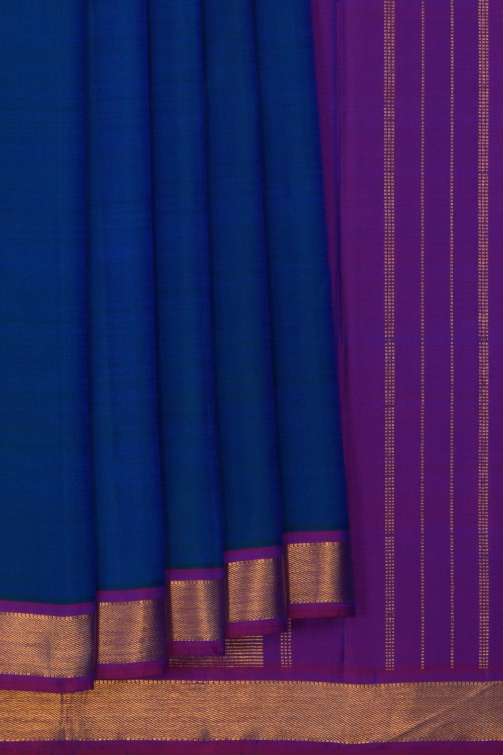 Image of Kanchipuram Silk Blue Saree
