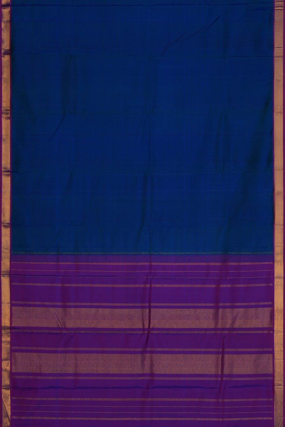 Image of Kanchipuram Silk Blue Saree