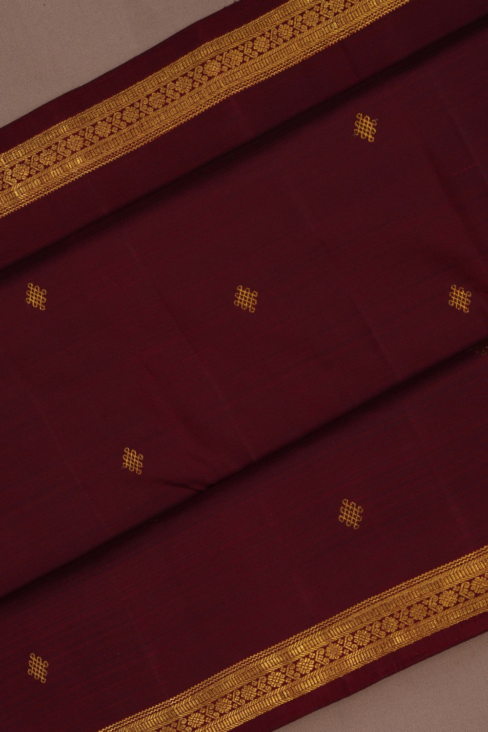 Image of Kanchipuram Silk Maroon Saree