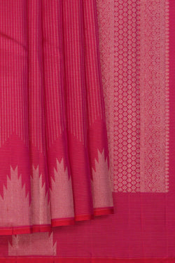 Image of Kanchipuram Silk Kattam Pink Saree