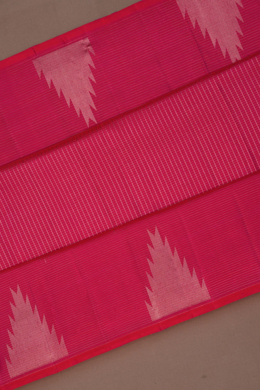 Image of Kanchipuram Silk Kattam Pink Saree