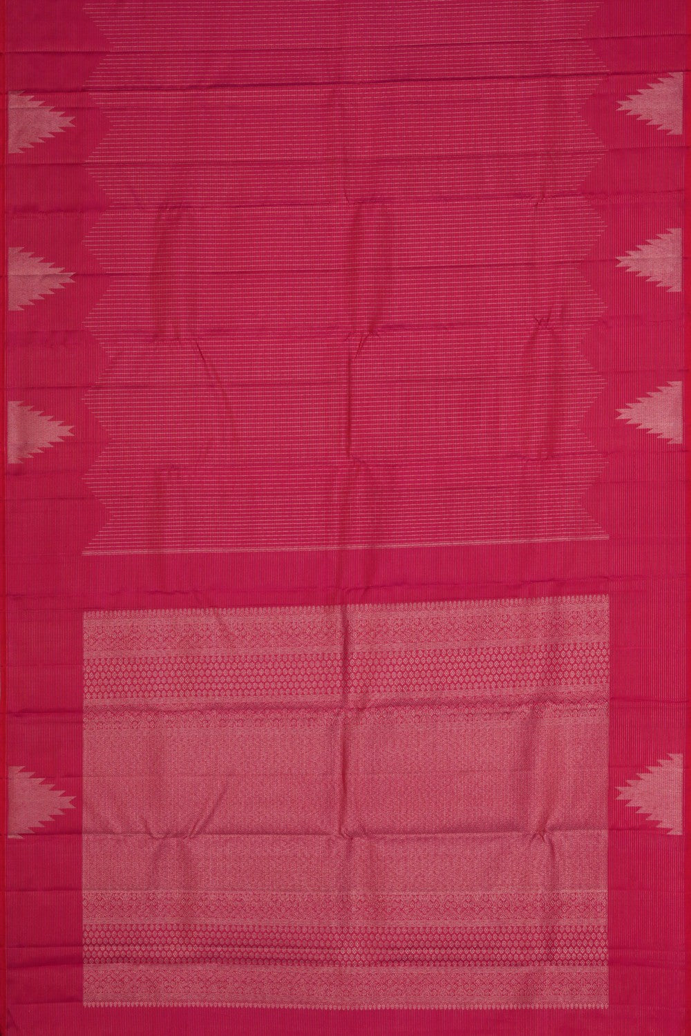 Image of Kanchipuram Silk Kattam Pink Saree