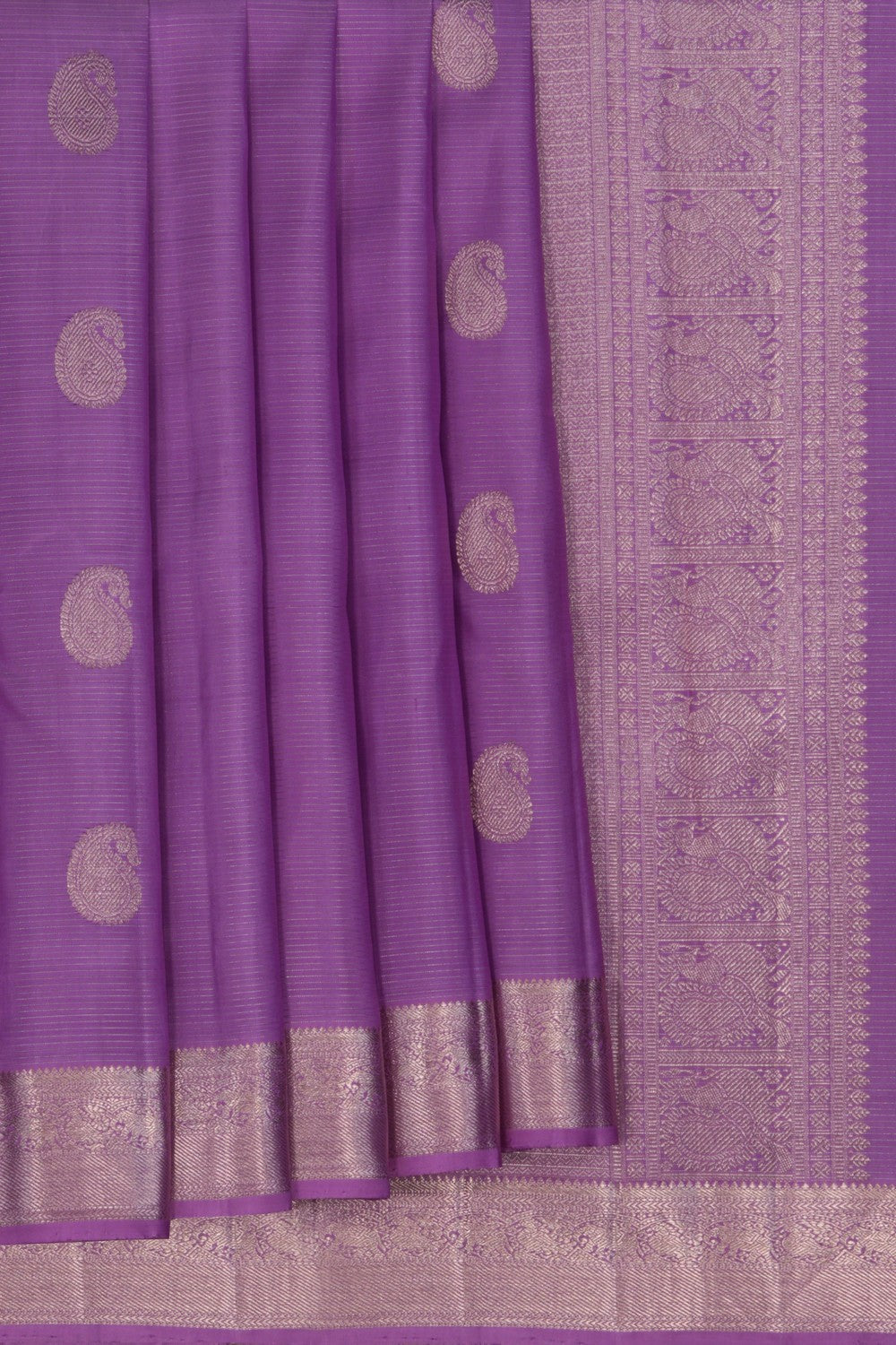 Image of Kanchipuram Silk Purple Saree