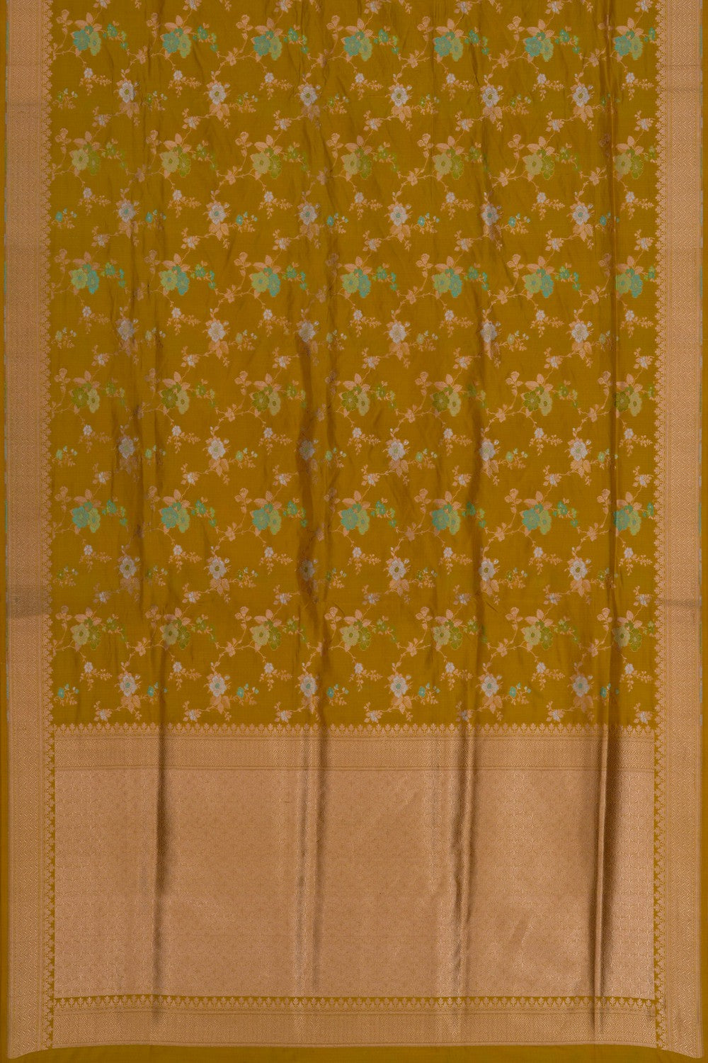 Image of Banarasi Katan Silk Spring Yellow Saree