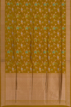 Image of Banarasi Katan Silk Spring Yellow Saree