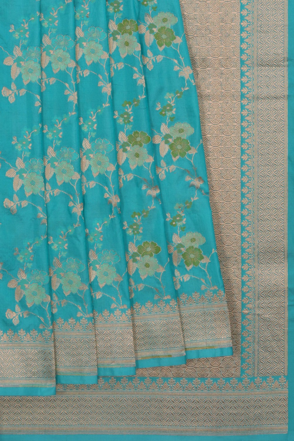 Image of Banarasi Katan Silk Sea Blue Saree