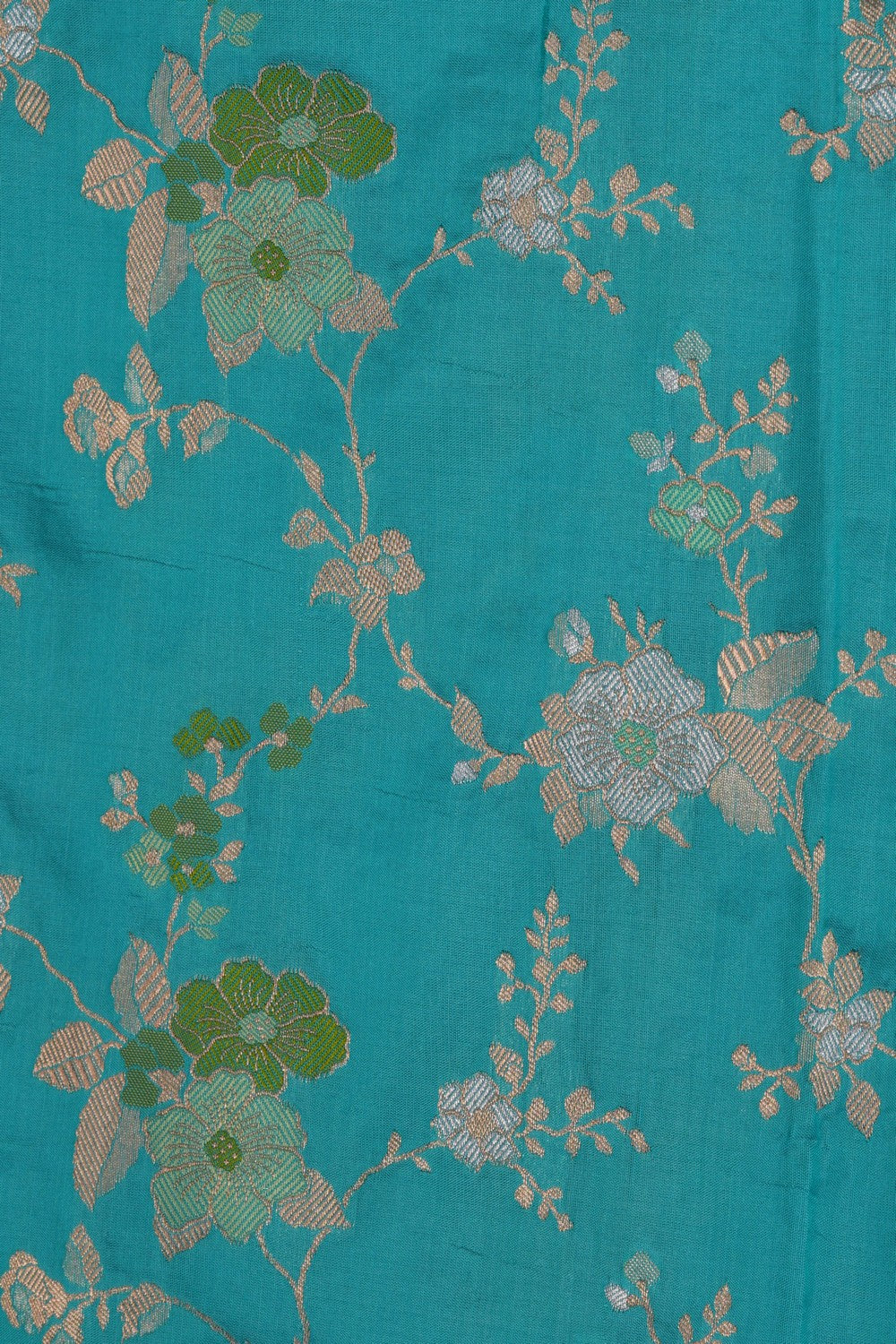 Image of Banarasi Katan Silk Sea Blue Saree