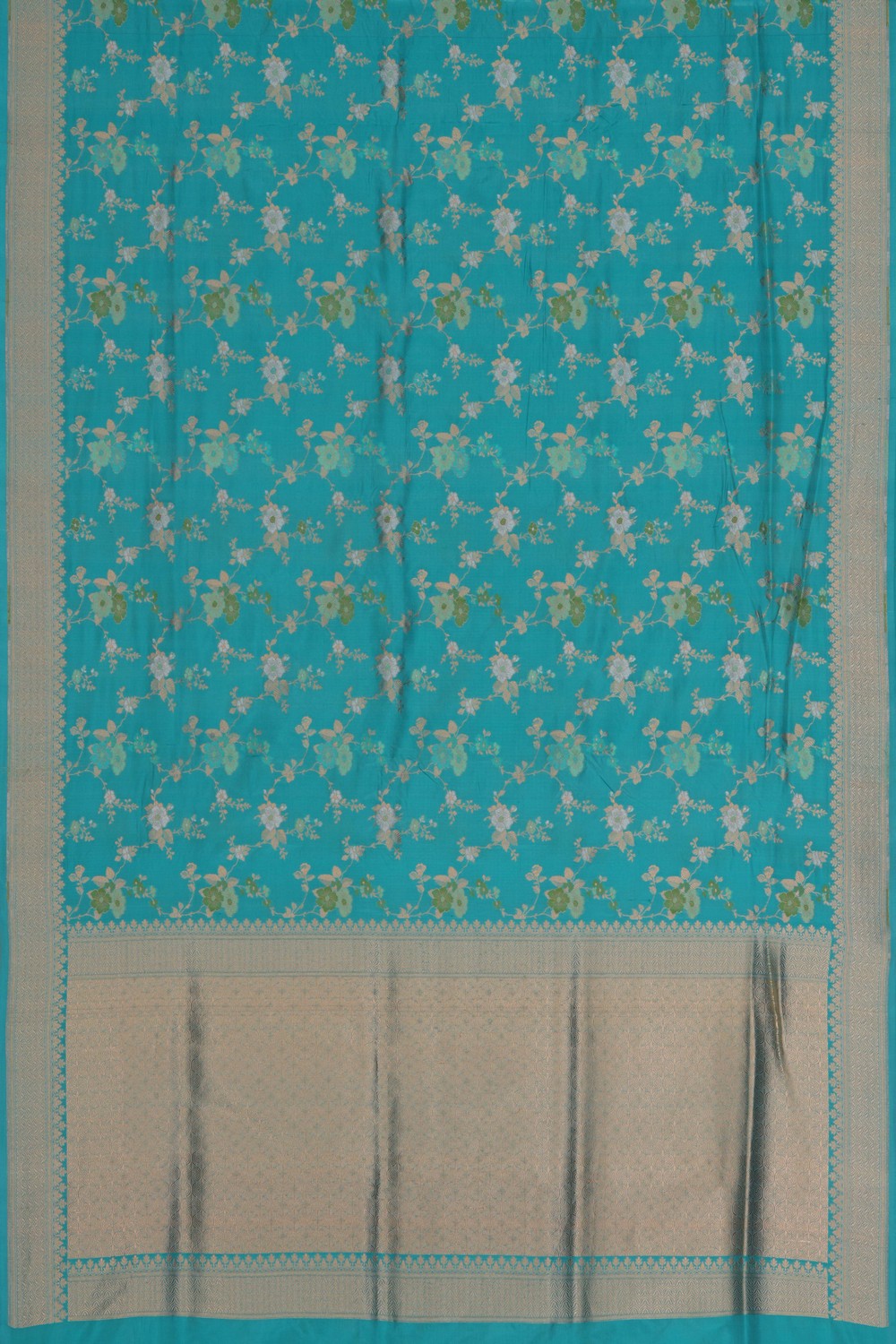 Image of Banarasi Katan Silk Sea Blue Saree