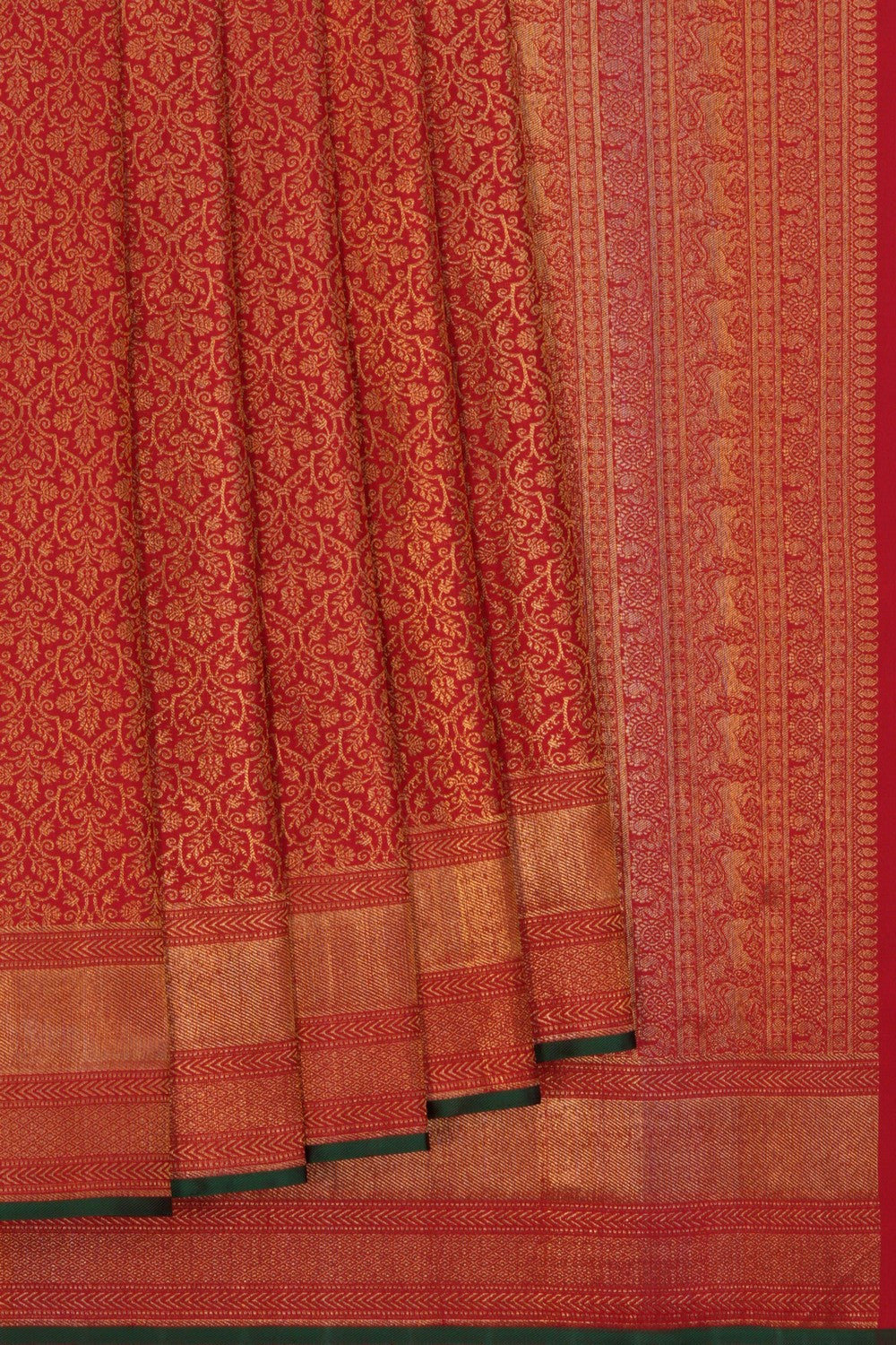 Image of Kanchipuram Silk Red Saree