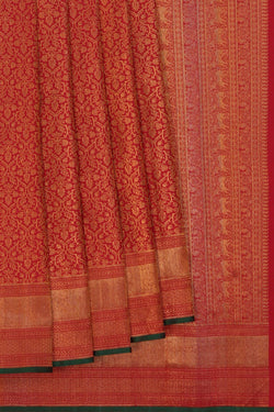 Image of Kanchipuram Silk Red Saree