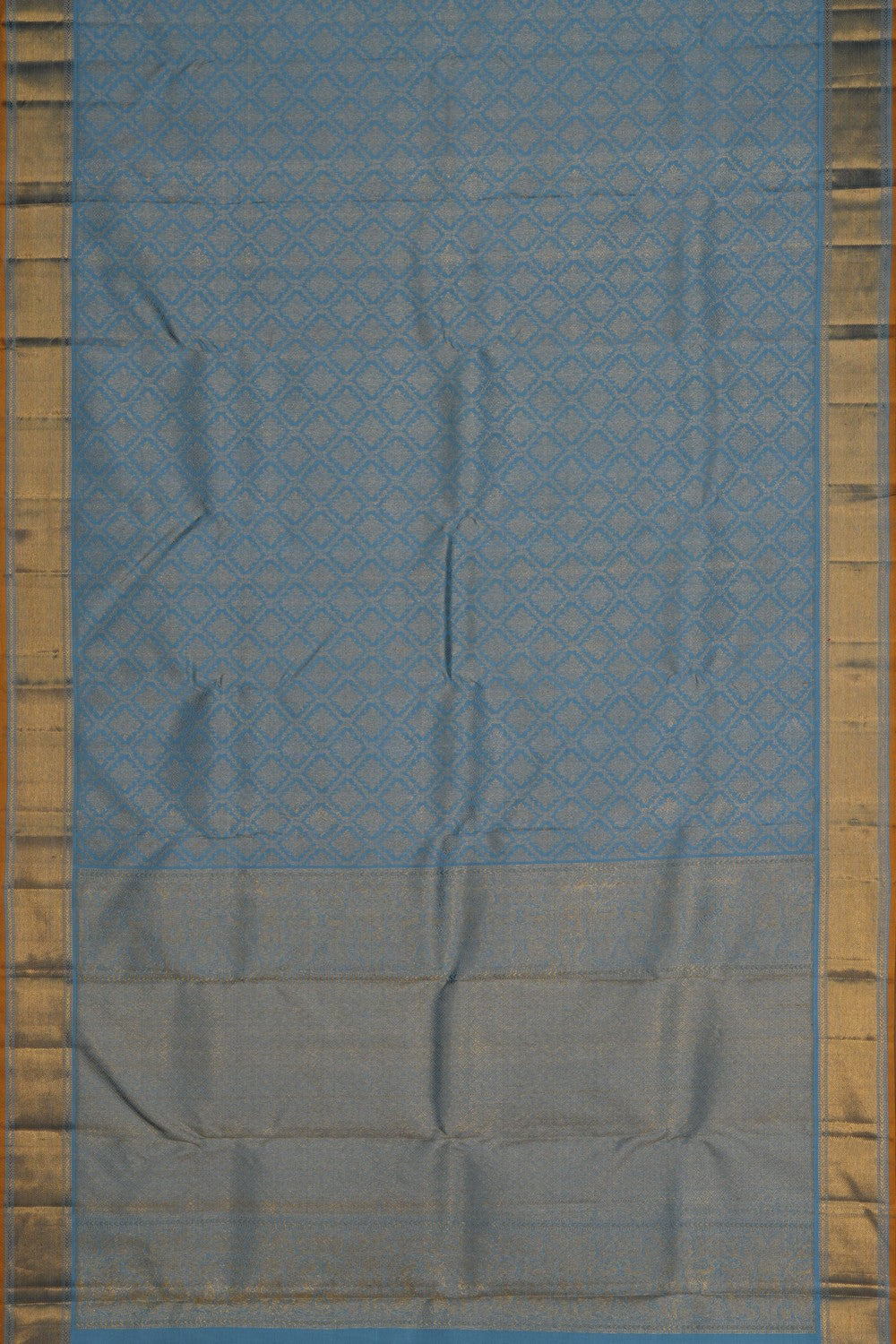 Image of Kanchipuram Silk Ice Blue Saree