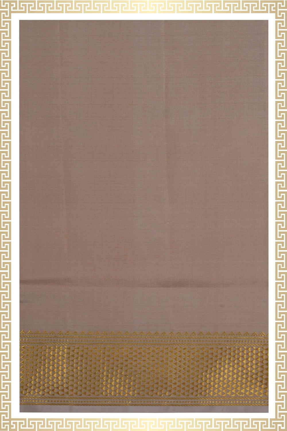 Image of Kanchi Silk Beige Dhoti With Kanduva (8 X 4)