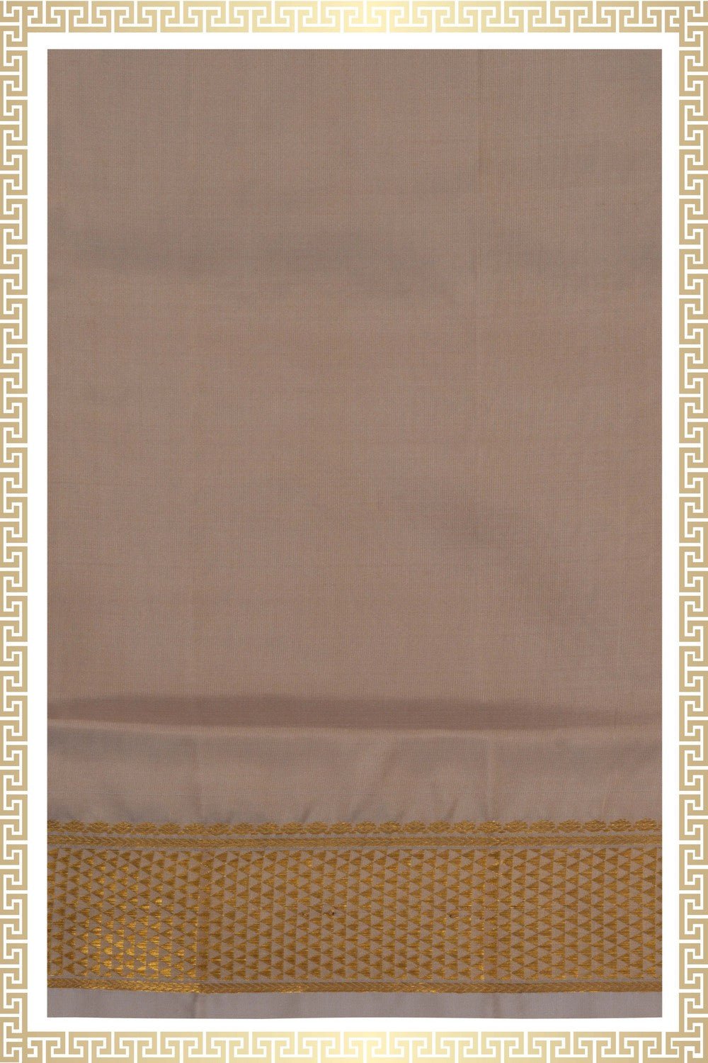 Image of Kanchi Silk Beige Dhoti With Kanduva (8 X 4)