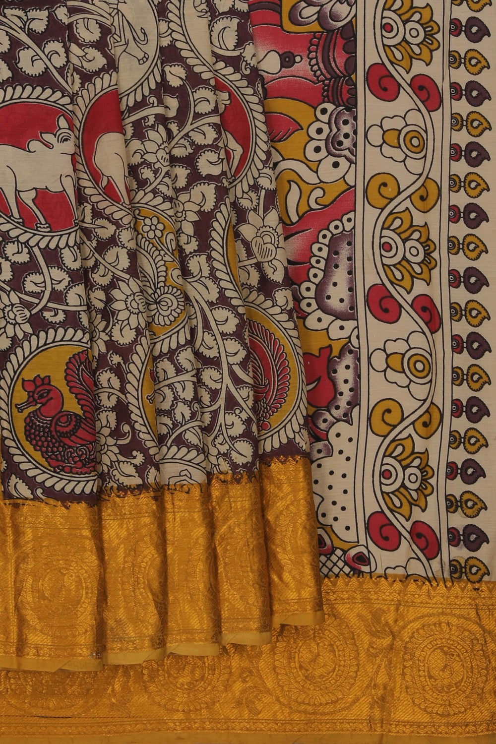 Image of Mangalgiri Ikat Silk Purple Saree