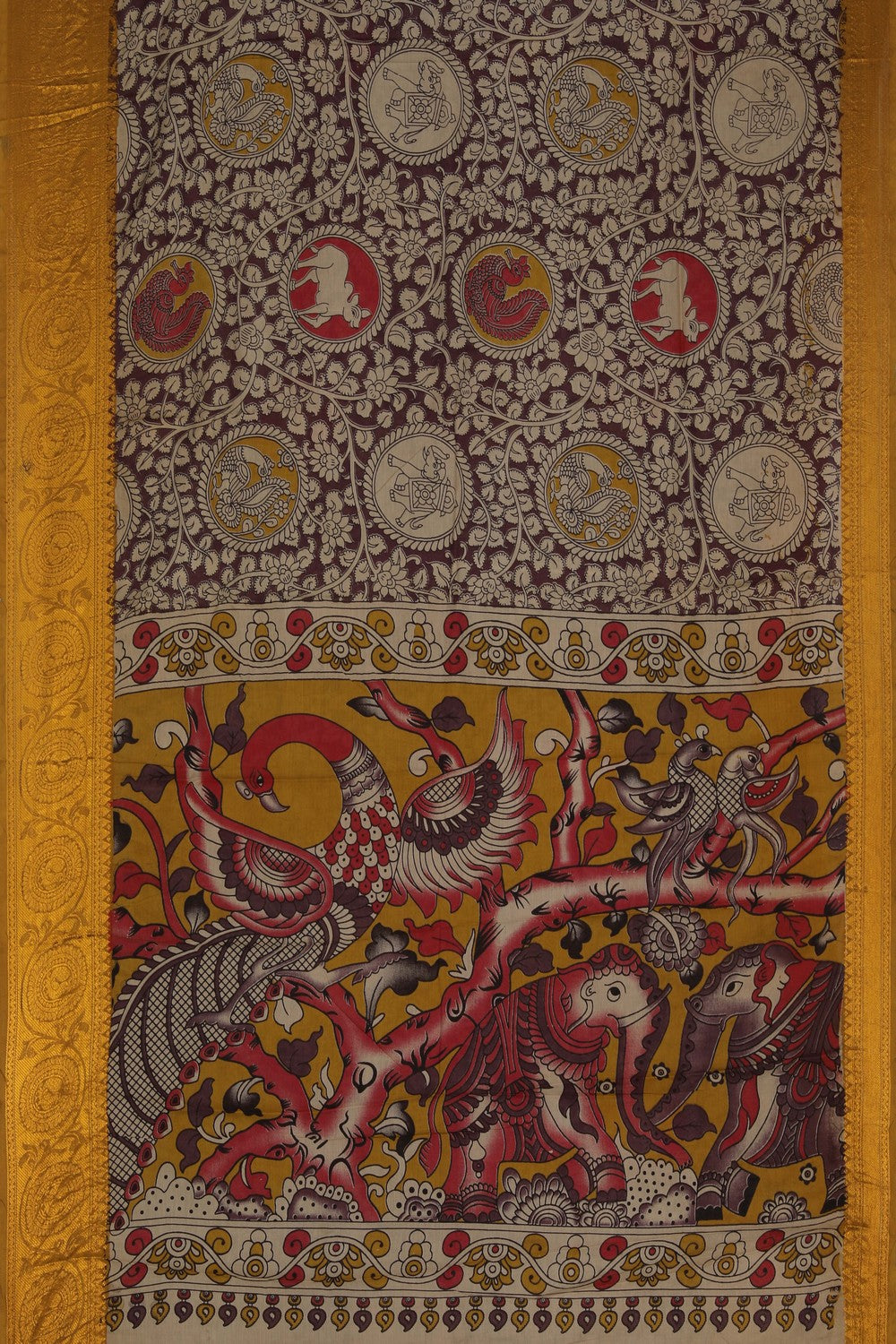 Image of Mangalgiri Ikat Silk Purple Saree