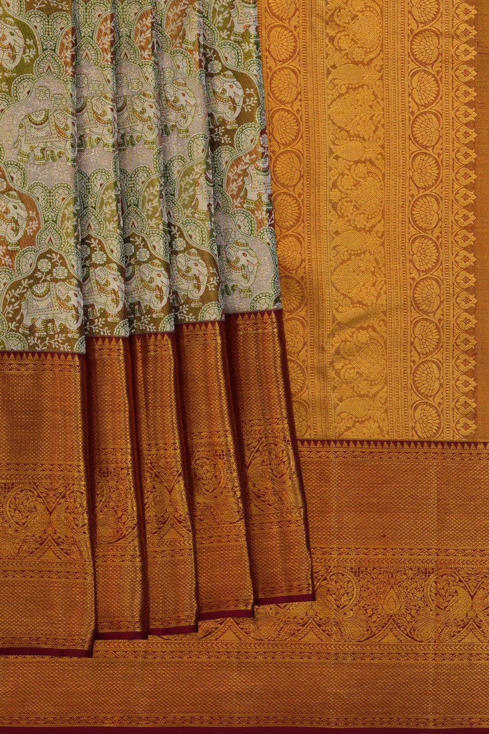 Kanchipattu Brocade Green Saree