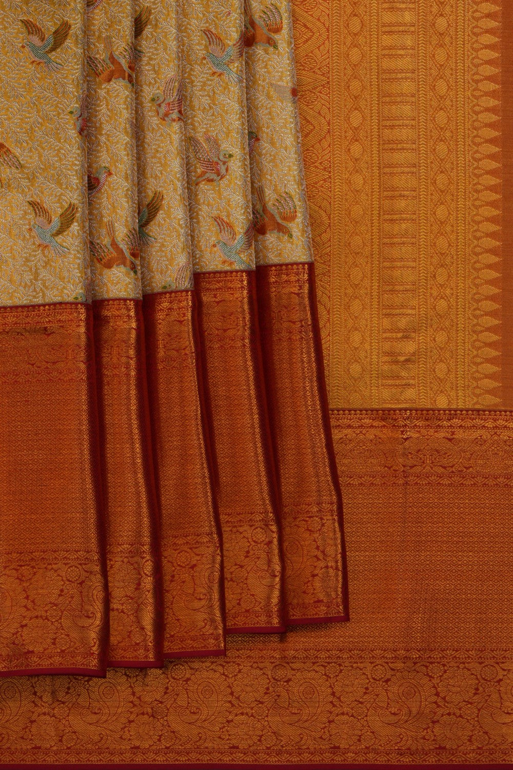 Image of Kanchipattu Brocade Gold Saree