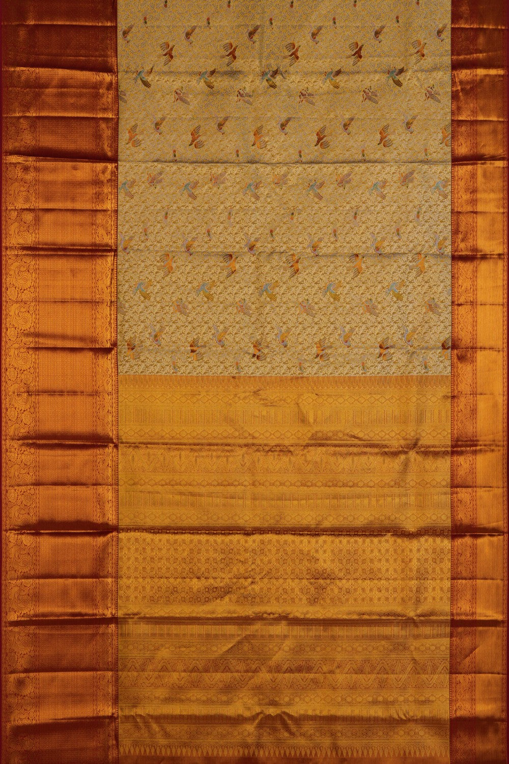 Image of Kanchipattu Brocade Gold Saree