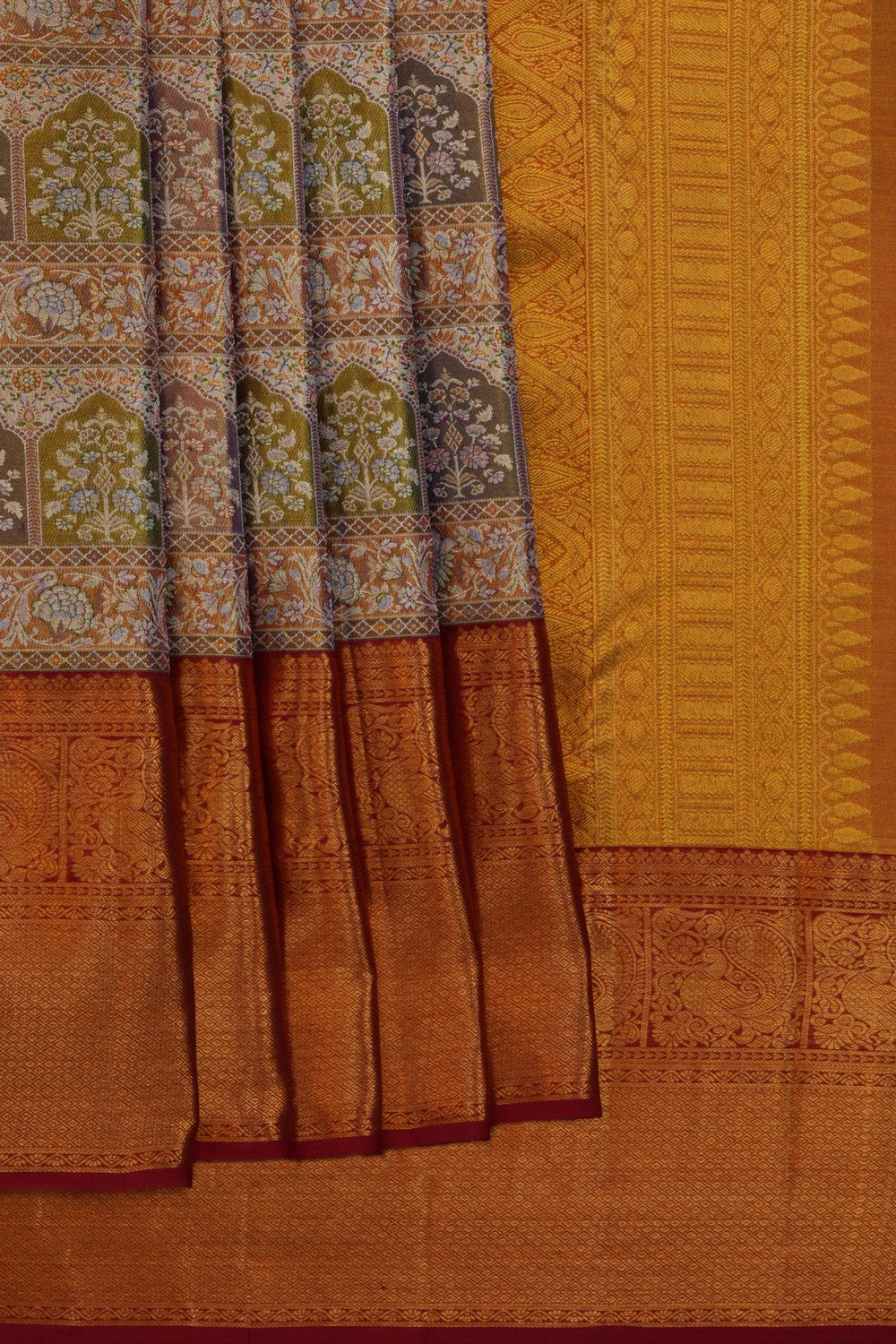 Image of Kanchipattu Brocade Gold Saree