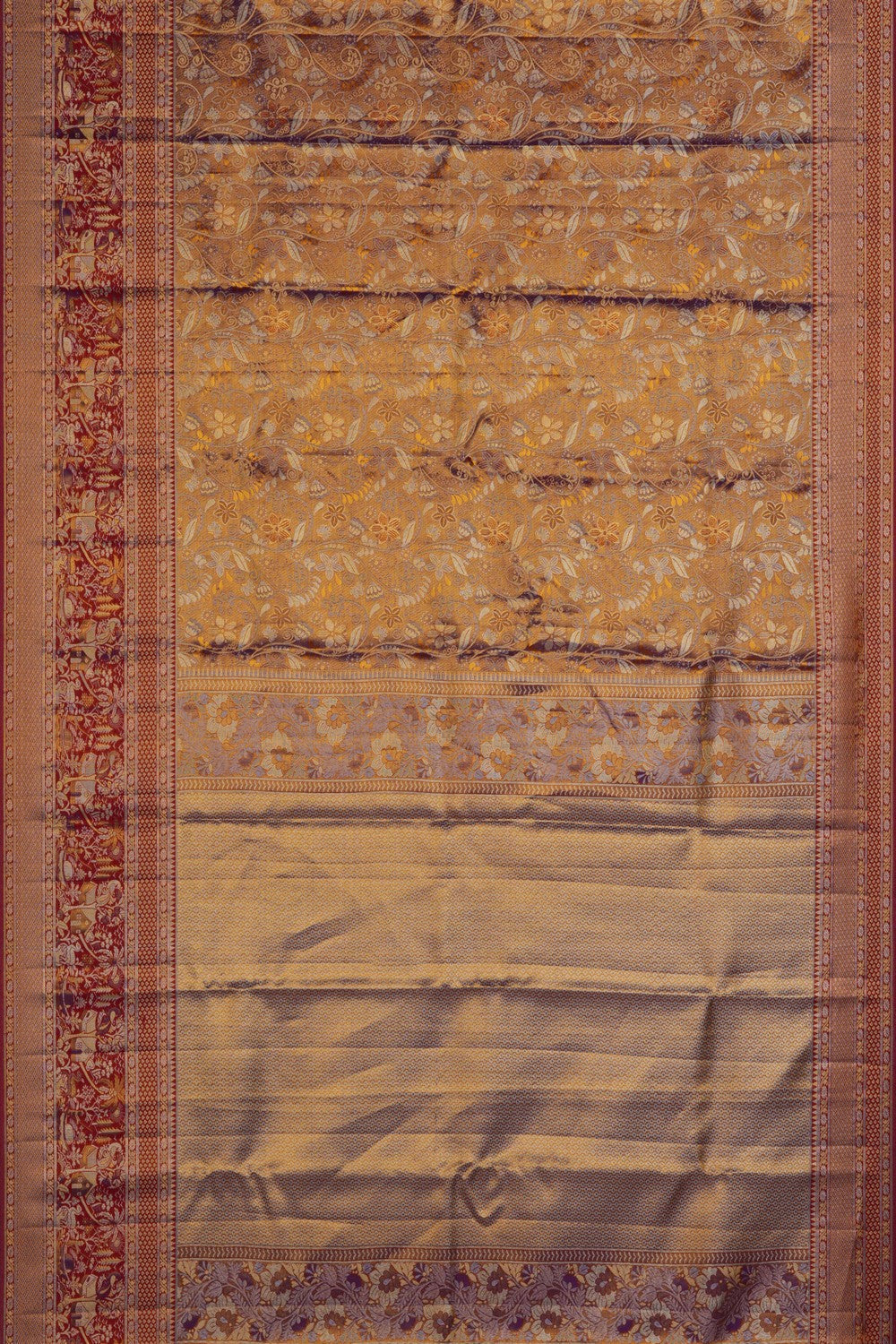 Image of Kanchipattu Brocade Gold Saree