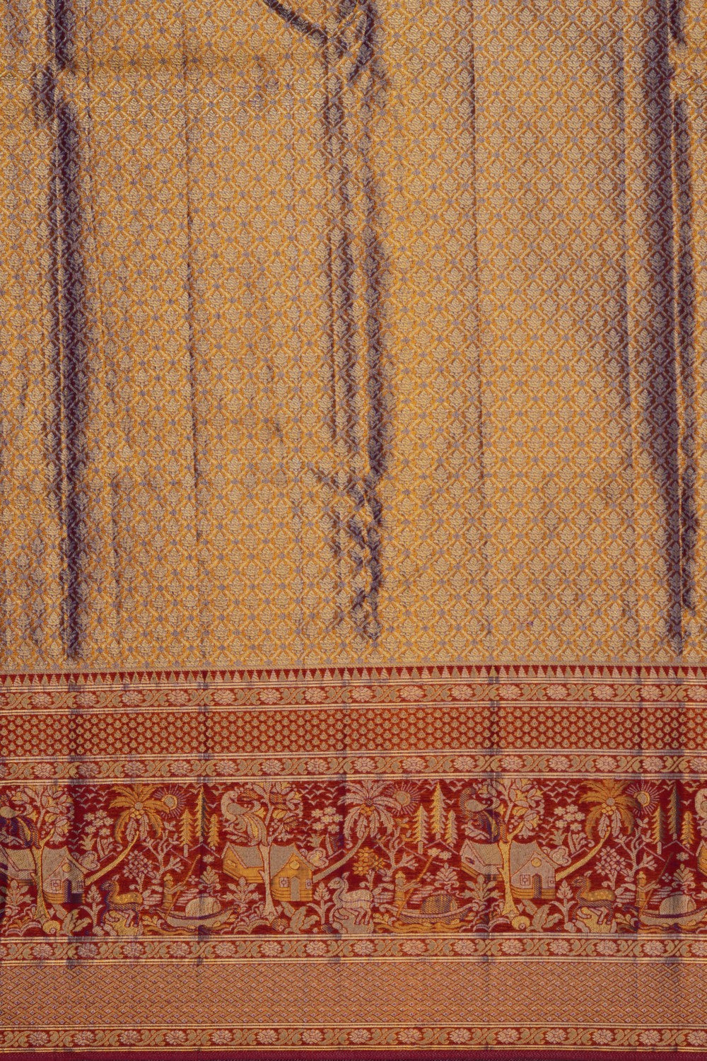 Image of Kanchipattu Brocade Gold Saree