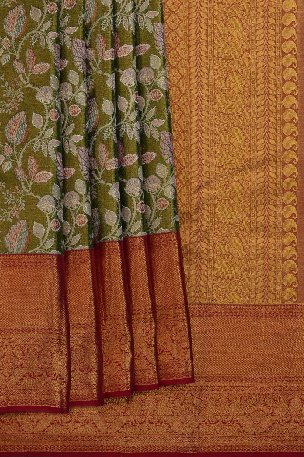 Kanchipattu Brocade Green Saree