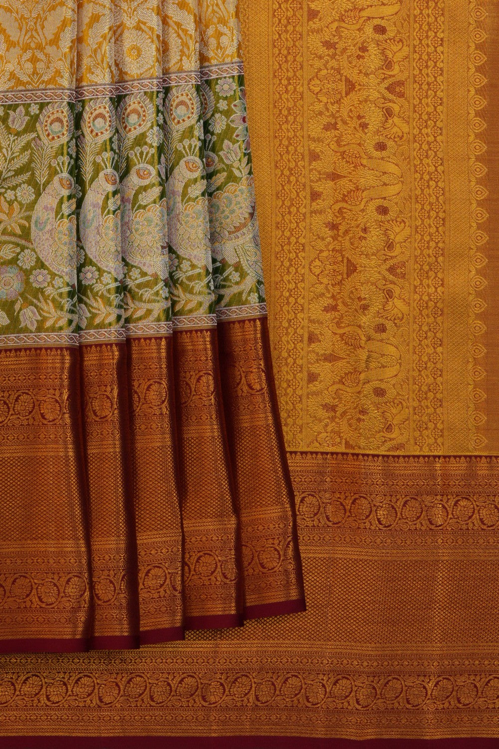 Image of Kanchipattu Brocade Gold Saree