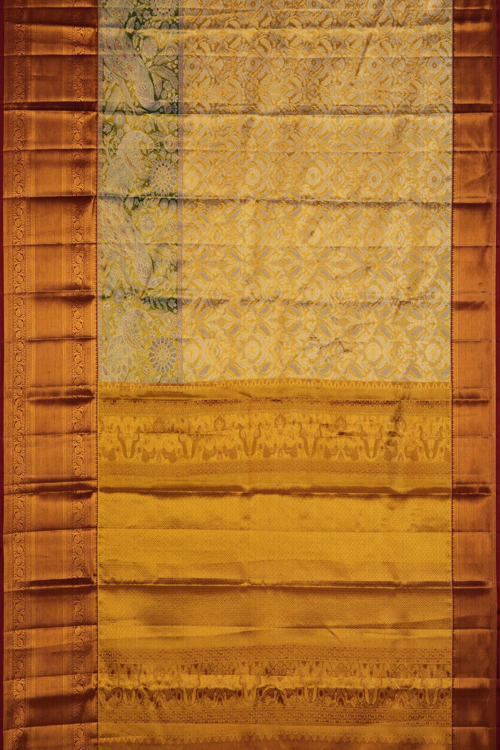 Image of Kanchipattu Brocade Gold Saree