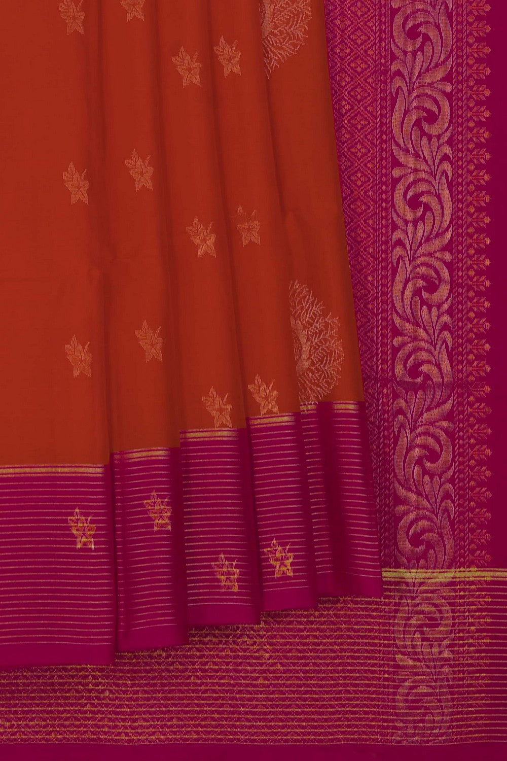 South Silk Orange Saree