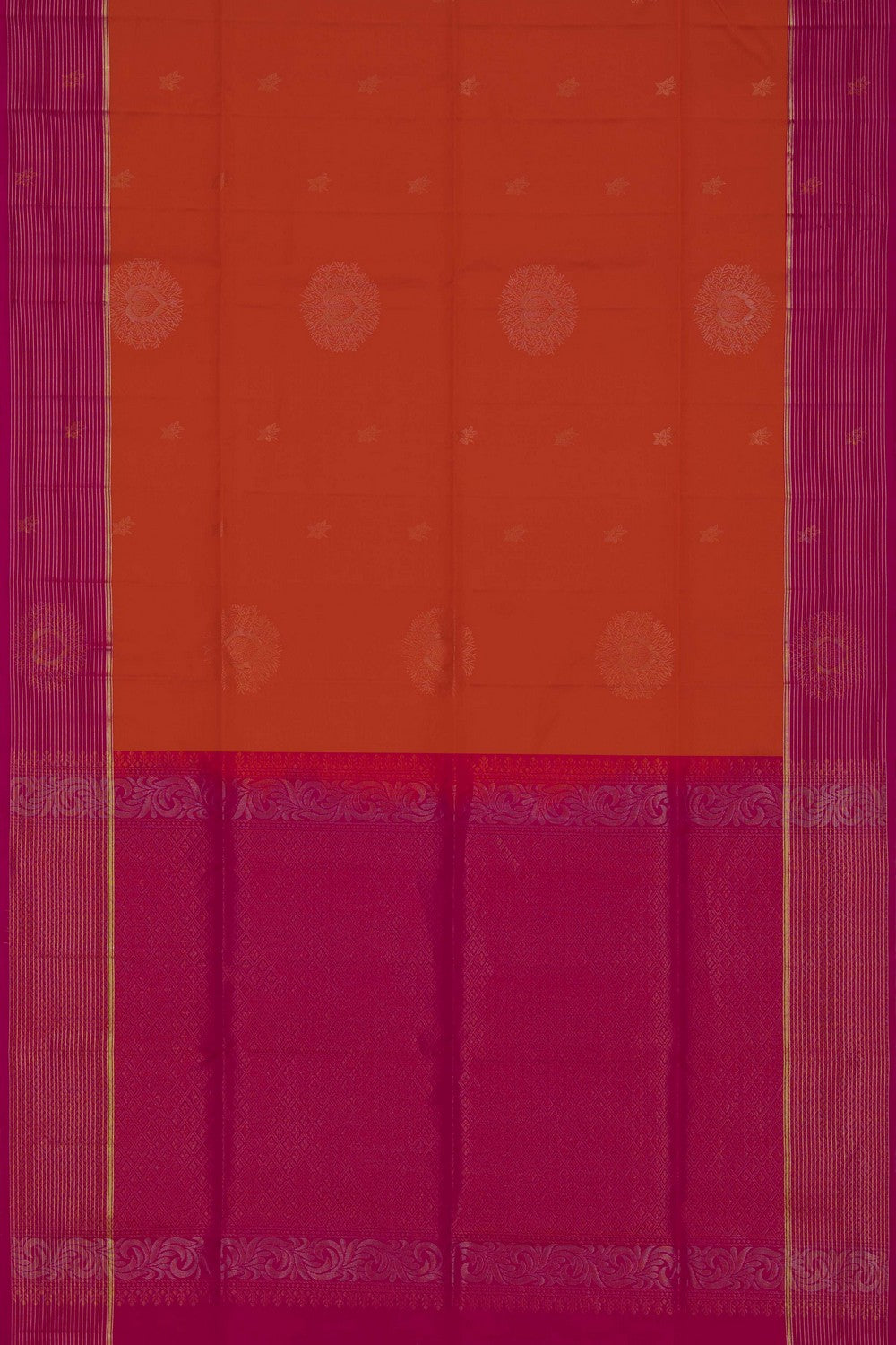 South Silk Orange Saree