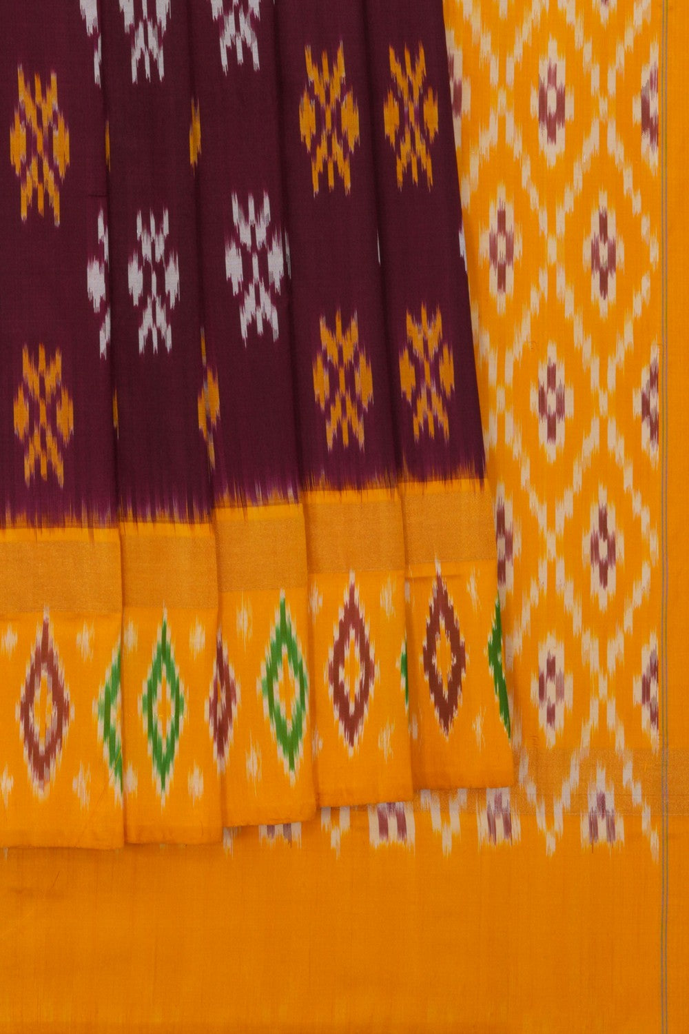 Pochampally Ikat maroon Saree