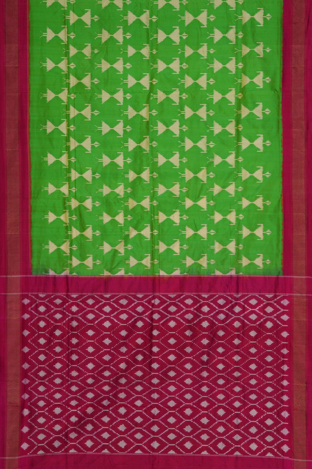 Pochampally Ikat Green Saree