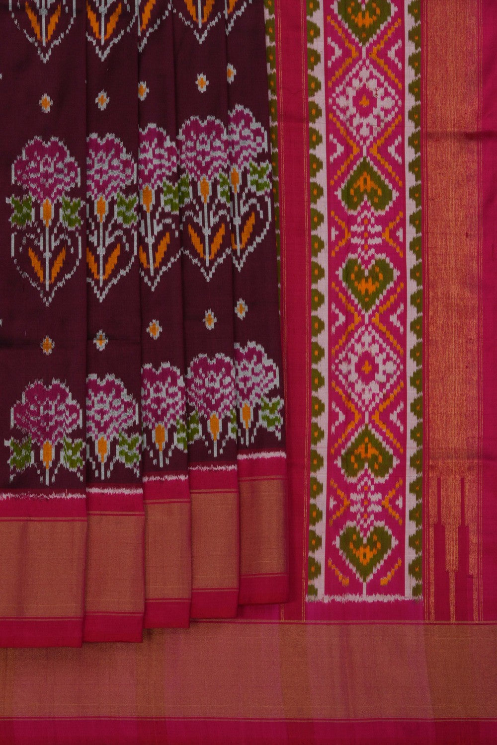 Image of Pochampally Ikat Silk Purple Saree