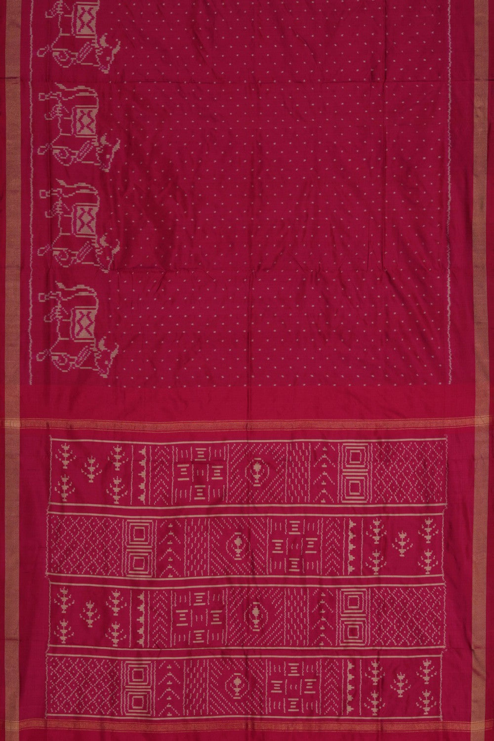 Pochampally Ikat Silk Pink Saree