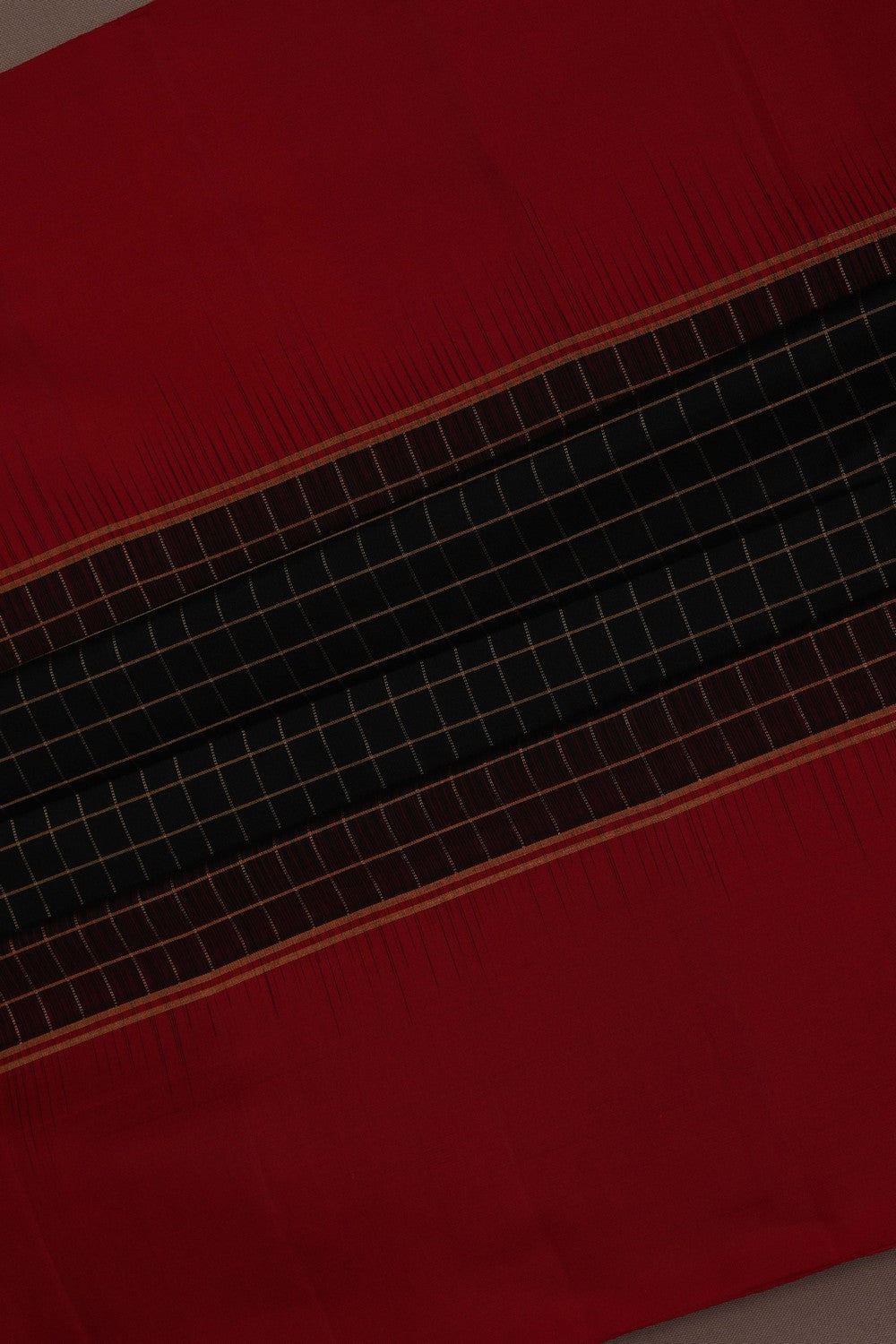 Image of South Silk Kattam Black Saree