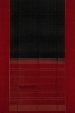 Image of South Silk Kattam Black Saree