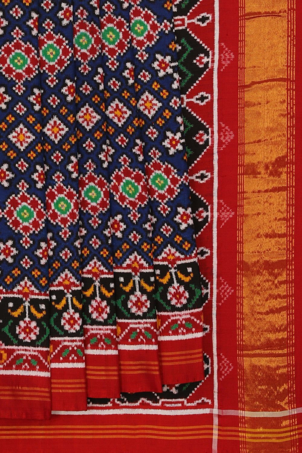 Image of Rajkot Patola Indigo Blue Saree