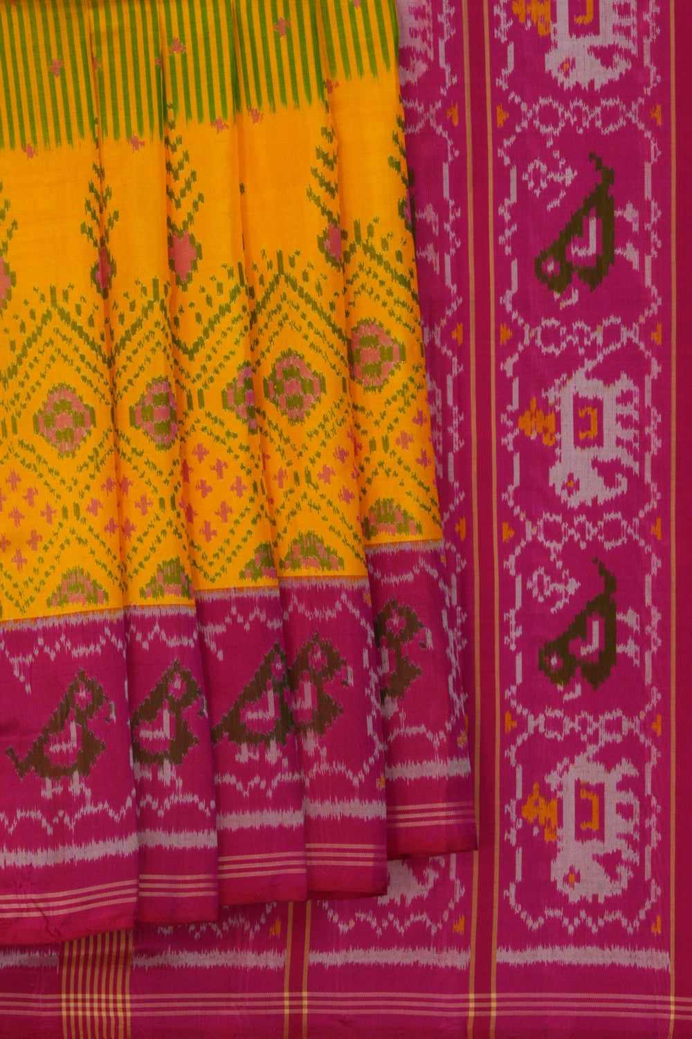 Image of Rajkot Silk Yellow Saree